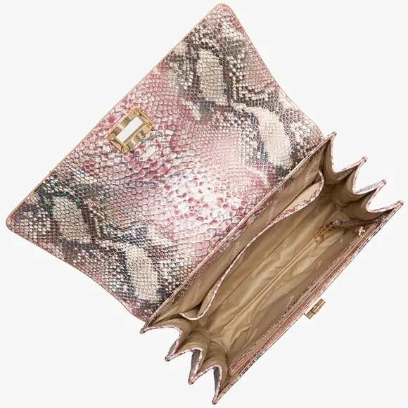 NWT-Brahmin-Hallie Satchel-Multi Skyterra-Leather-Dust Bag-$455 - Picture 16 of 16